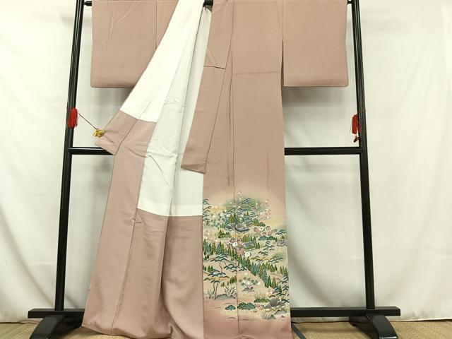 平和屋着物■豪華色留袖 風景文 ときがら茶色 暈し染め 正絹 逸品 AAAR8137jh