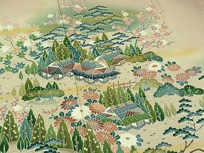 平和屋着物■豪華色留袖 風景文 ときがら茶色 暈し染め 正絹 逸品 AAAR8137jh