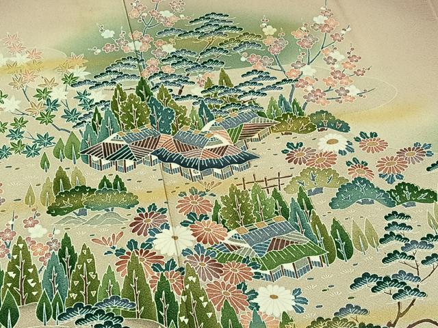 平和屋着物■豪華色留袖 風景文 ときがら茶色 暈し染め 正絹 逸品 AAAR8137jh