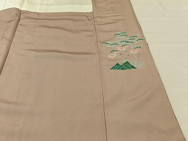 平和屋着物■豪華色留袖 風景文 ときがら茶色 暈し染め 正絹 逸品 AAAR8137jh