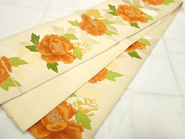 平和屋着物◎六通柄袋帯　唐織　舞花文　金彩　正絹　逸品　AAAR8189hg