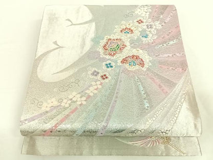 平和屋着物◎六通柄袋帯 唐織 舞花文 金銀糸 正絹 逸品 AAAR9689wt