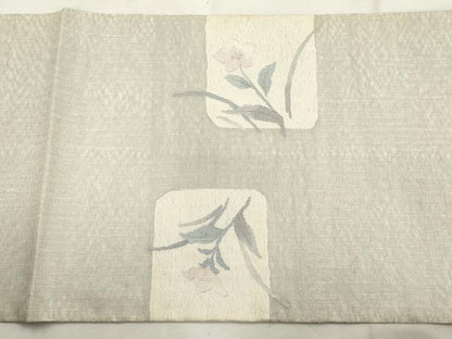 平和屋着物◎太鼓柄袋帯 すくい織り 色紙花文 金銀糸 正絹 逸品 AAAS0770sg