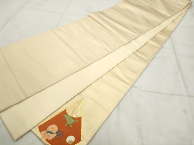 平和屋着物◎太鼓柄袋帯 総刺繍 駒刺繍 扇面宝尽くし 金糸 正絹 逸品 AAAS1356hg