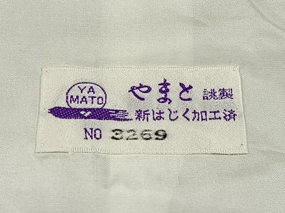 平和屋着物▽付下げ 単衣 中国三大刺繍 汕頭刺繍 スワトウ刺繍 草花文 芥子色 やまと誂製 正絹 逸品 AAAS1450oa