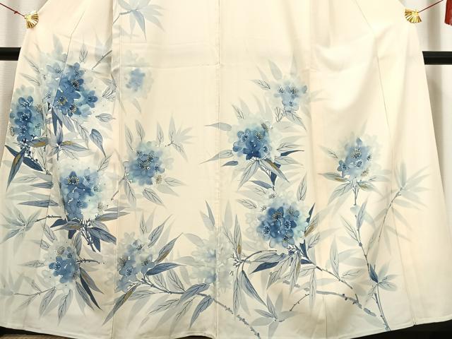 平和屋着物▽訪問着 単衣 草花文 暈し染め 金彩 正絹 逸品 AAAS1491oa