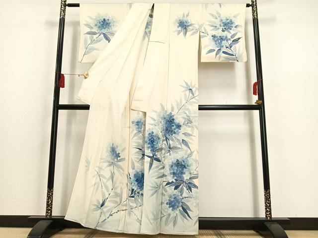 平和屋着物▽訪問着 単衣 草花文 暈し染め 金彩 正絹 逸品 AAAS1491oa