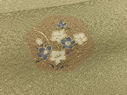 平和屋着物▽上質な小紋 単衣 草花文 金彩 正絹 逸品 AAAS1492oa