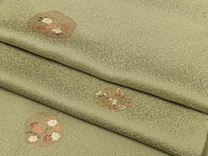 平和屋着物▽上質な小紋 単衣 草花文 金彩 正絹 逸品 AAAS1492oa