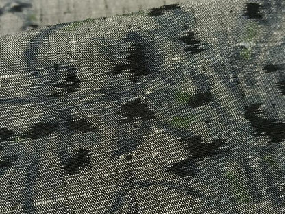 平和屋着物▽上質な紬 単衣 草花文 正絹 逸品 AAAS1494oa