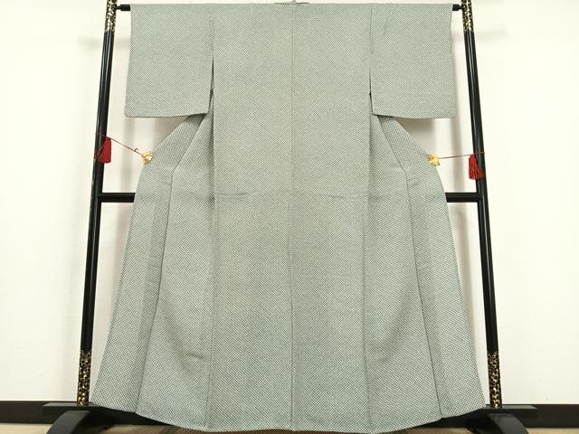 平和屋着物▽上質な小紋 単衣 鹿の子文 鬼しぼ縮緬 正絹 逸品 AAAS1501oa