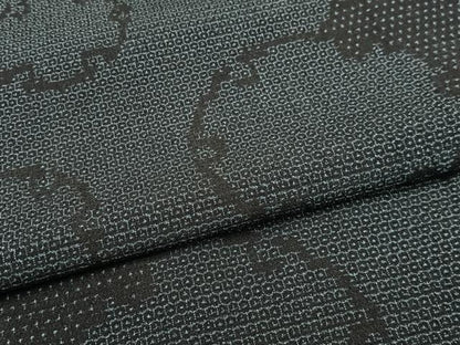 平和屋着物▽本塩沢 単衣 亀甲絣 雪輪文 正絹 逸品 未使用 AAAS1504oa