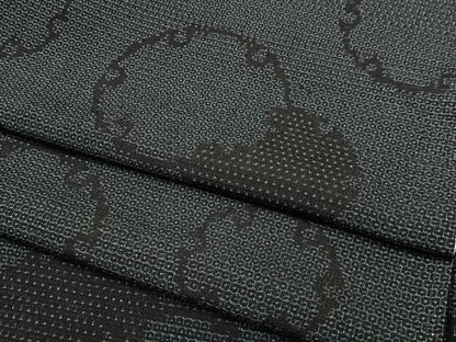 平和屋着物▽本塩沢 単衣 亀甲絣 雪輪文 正絹 逸品 未使用 AAAS1504oa
