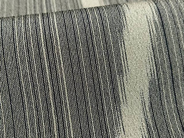 平和屋着物▽お召 単衣 間道 正絹 逸品 AAAS1506oa