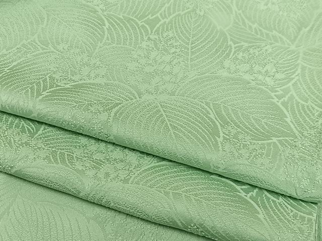平和屋着物▽上質な色無地 単衣 草花地紋 若芽色 正絹 逸品 AAAS1510oa