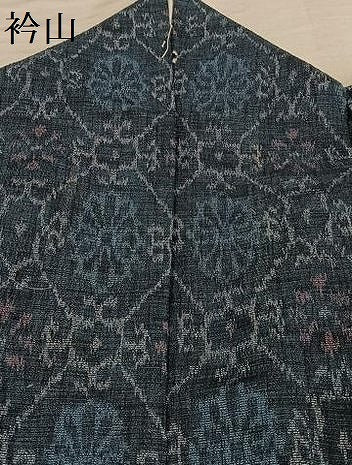 平和屋着物▽お召 単衣 ちぢみ織 蜀江花文 正絹 逸品 AAAS1512oa
