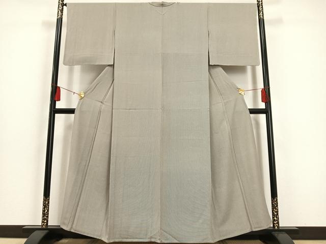 平和屋着物▽江戸小紋 単衣 作家物 万筋 赤墨色×亜麻色 正絹 逸品 未使用 AAAS1514oa