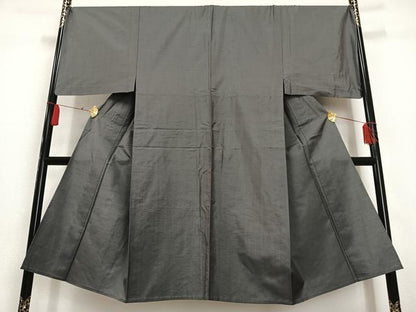 平和屋着物▽男性 紬 単衣 色無地 鈍色 正絹 逸品 AAAS1523oa