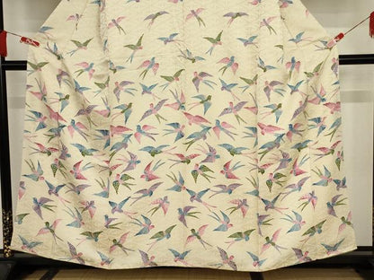 平和屋着物■訪問着　群鳥　正絹　逸品　AAAS1691ru