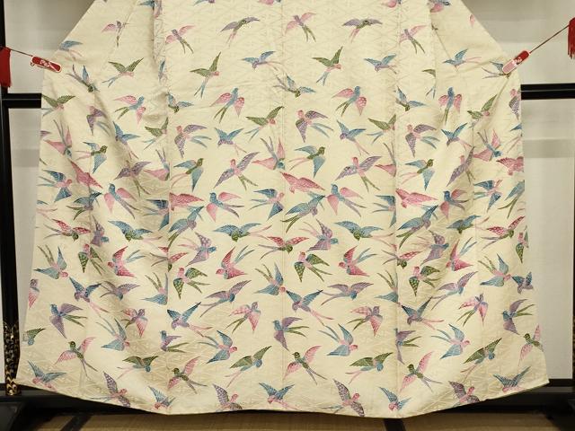 平和屋着物■訪問着　群鳥　正絹　逸品　AAAS1691ru