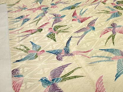 平和屋着物■訪問着　群鳥　正絹　逸品　AAAS1691ru