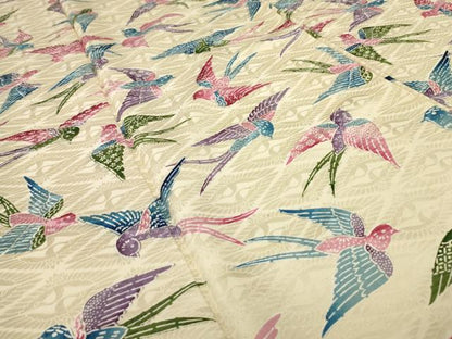 平和屋着物■訪問着　群鳥　正絹　逸品　AAAS1691ru