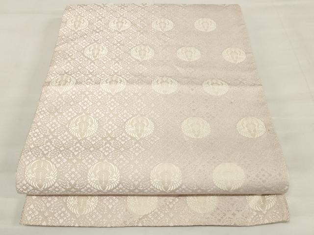 平和屋着物■六通柄袋帯 唐織 双鳥花文 正絹 逸品 AAAS2164pf