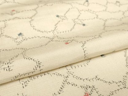 平和屋着物▽上質な紬 単衣 花尽くし 正絹 逸品 AAAS3046iu