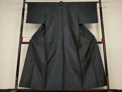 平和屋着物▽本場大島紬 単衣 亀甲文 正絹 逸品 AAAS3059iu