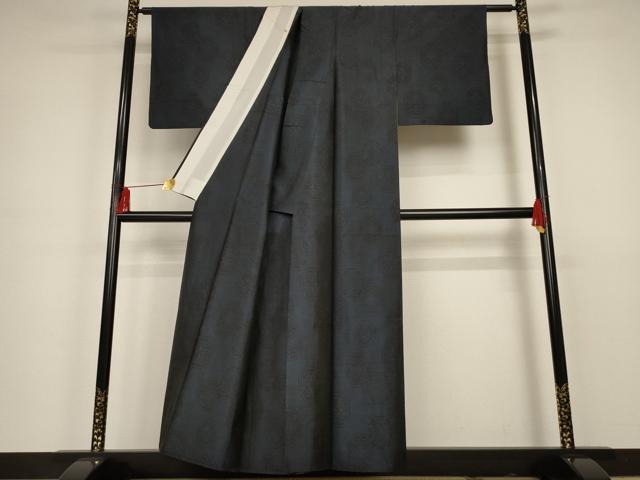 平和屋着物▽本場大島紬 単衣 亀甲文 正絹 逸品 AAAS3059iu