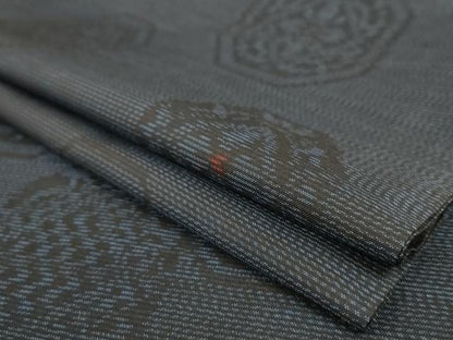 平和屋着物▽本場大島紬 単衣 亀甲文 正絹 逸品 AAAS3059iu