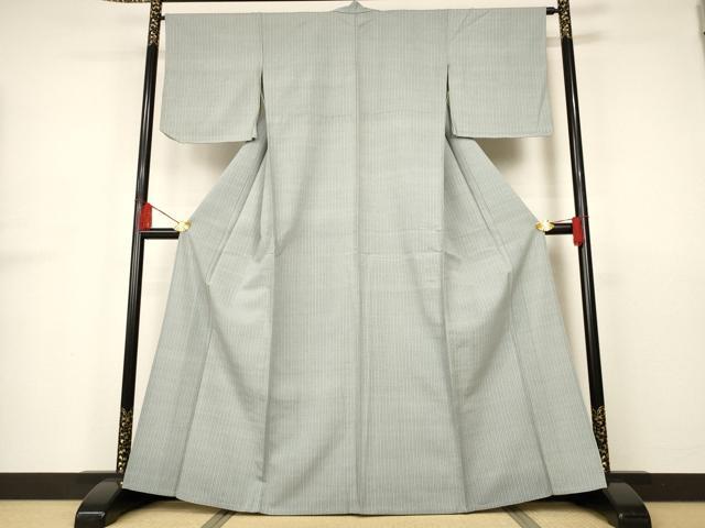 平和屋着物▽上質な小紋 単衣 縞 正絹 逸品 未使用 AAAS3065iu