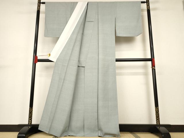 平和屋着物▽上質な小紋 単衣 縞 正絹 逸品 未使用 AAAS3065iu