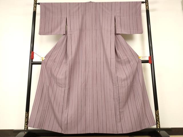 平和屋着物▽小紋 単衣 縞 洗える着物 AAAS3071iu