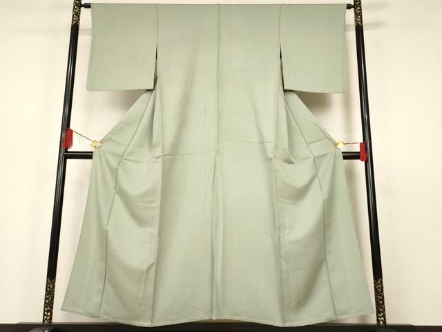 平和屋着物▽上質な色無地 単衣 柳鼠色 正絹 逸品 AAAS3072iu