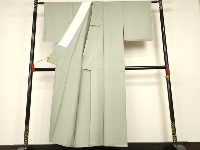 平和屋着物▽上質な色無地 単衣 柳鼠色 正絹 逸品 AAAS3072iu