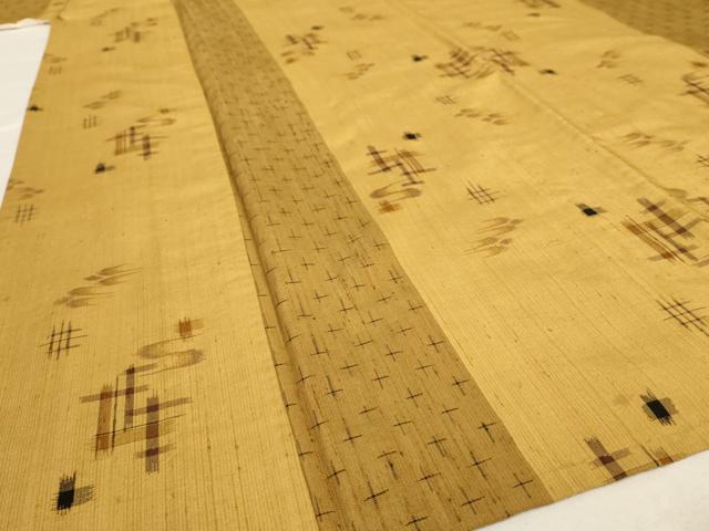 平和屋着物▽上質な紬　単衣　間道　正絹　逸品　AAAS3073iu