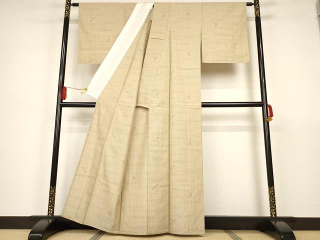 平和屋着物▽上質な紬 単衣 トンボ 正絹 逸品 未使用 AAAS3078iu