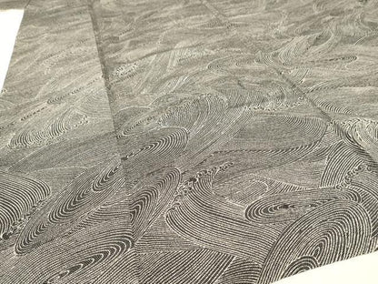 平和屋着物▽上質な小紋 単衣 流水立波文 正絹 逸品 AAAS3081iu