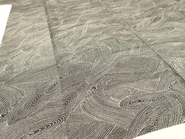 平和屋着物▽上質な小紋 単衣 流水立波文 正絹 逸品 AAAS3081iu