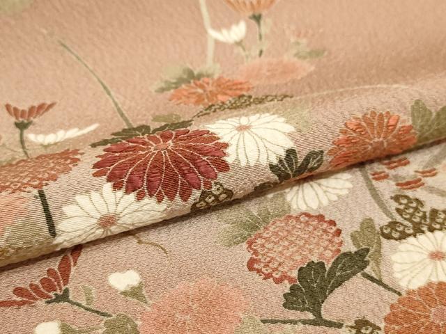 平和屋着物▽訪問着 単衣 草花文 暈し染め 金彩 正絹 逸品 AAAS3083iu