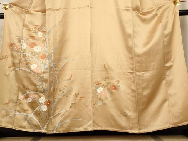 平和屋着物▽訪問着 単衣 草花文 金彩 正絹 逸品 AAAS3084iu