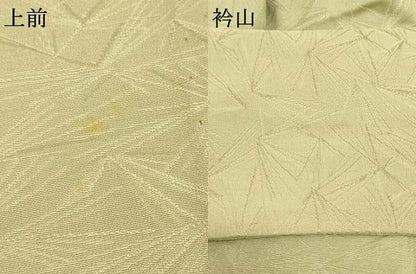 平和屋着物▽上質な色無地 単衣 松葉地紋 夏虫色 正絹 逸品 AAAS3085iu