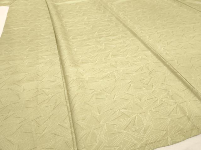平和屋着物▽上質な色無地 単衣 松葉地紋 夏虫色 正絹 逸品 AAAS3085iu