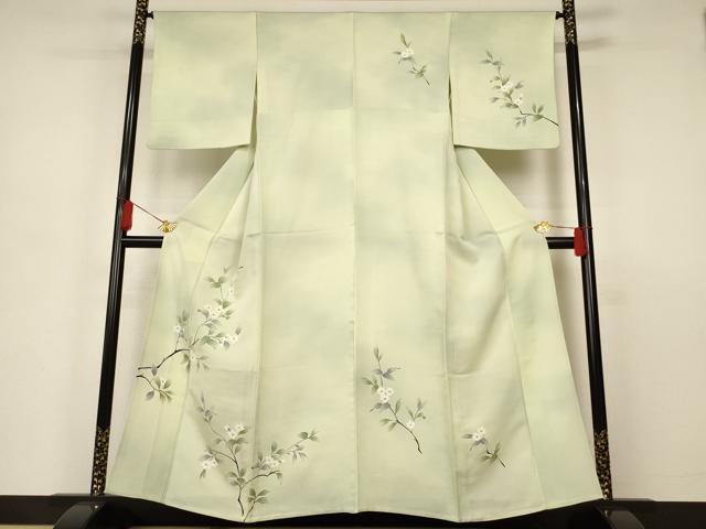 平和屋着物▽訪問着　単衣　枝花文　金彩　西武百貨店扱い　正絹　逸品　AAAS3090iu