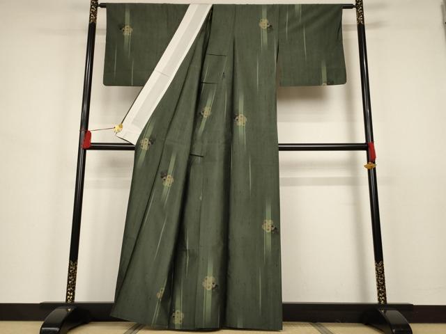 平和屋着物▽上質な紬 単衣 捻梅 正絹 逸品 AAAS3098iu