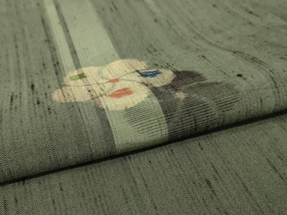 平和屋着物▽上質な紬 単衣 捻梅 正絹 逸品 AAAS3098iu