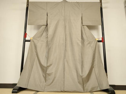 平和屋着物▽本場大島紬　単衣　縞　正絹　逸品　AAAS3100iu