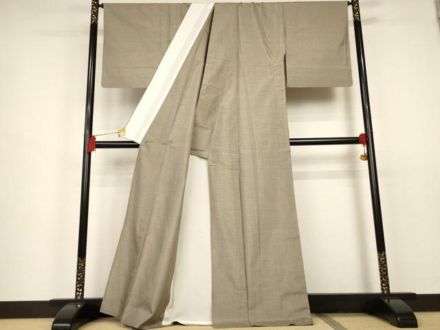 平和屋着物▽本場大島紬　単衣　縞　正絹　逸品　AAAS3100iu