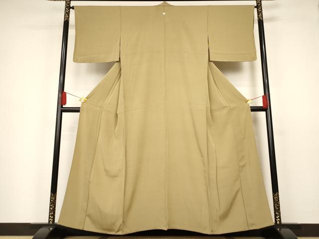 平和屋着物▽上質な色無地　単衣　榛色　正絹　逸品　未使用　AAAS3102iu